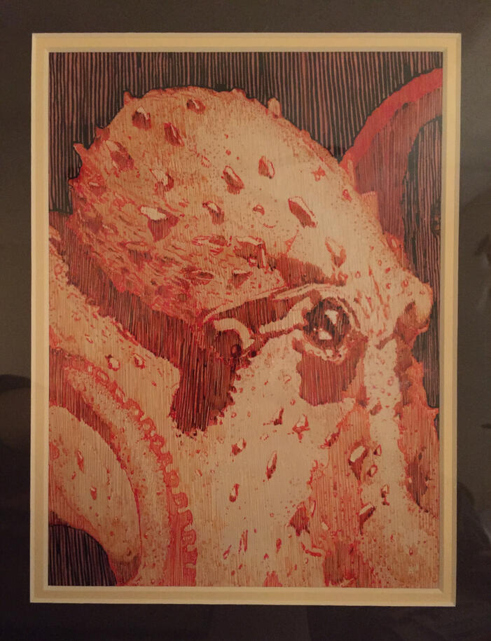 Octopus Illustration - Colored Pen and Ink on Vellum
