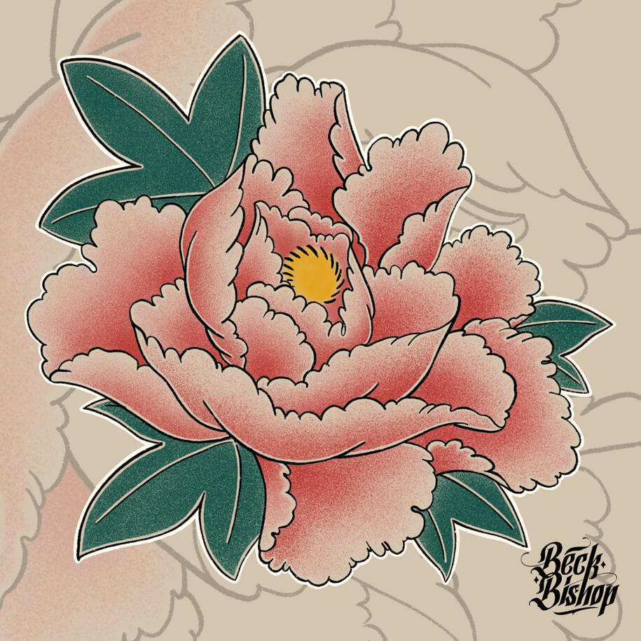 Japanese Peony Tattoo Design