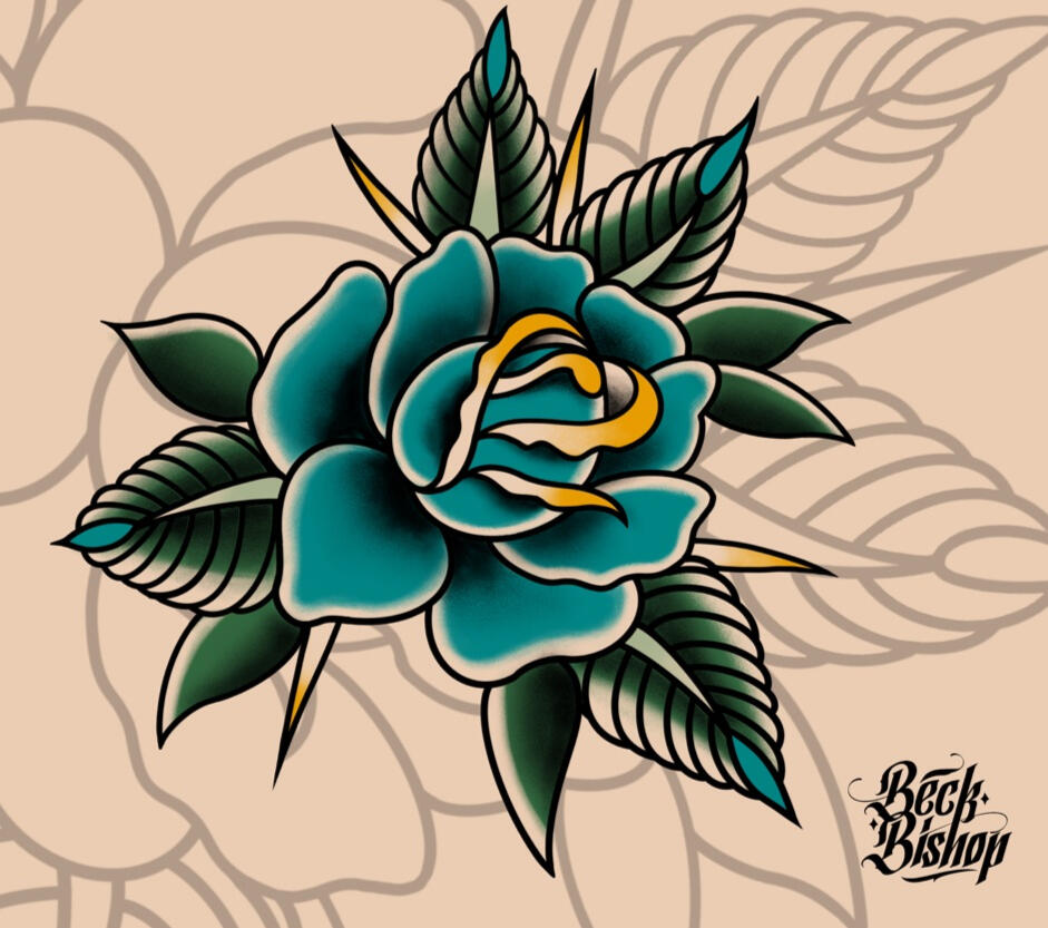 Blue Rose Tattoo Design
